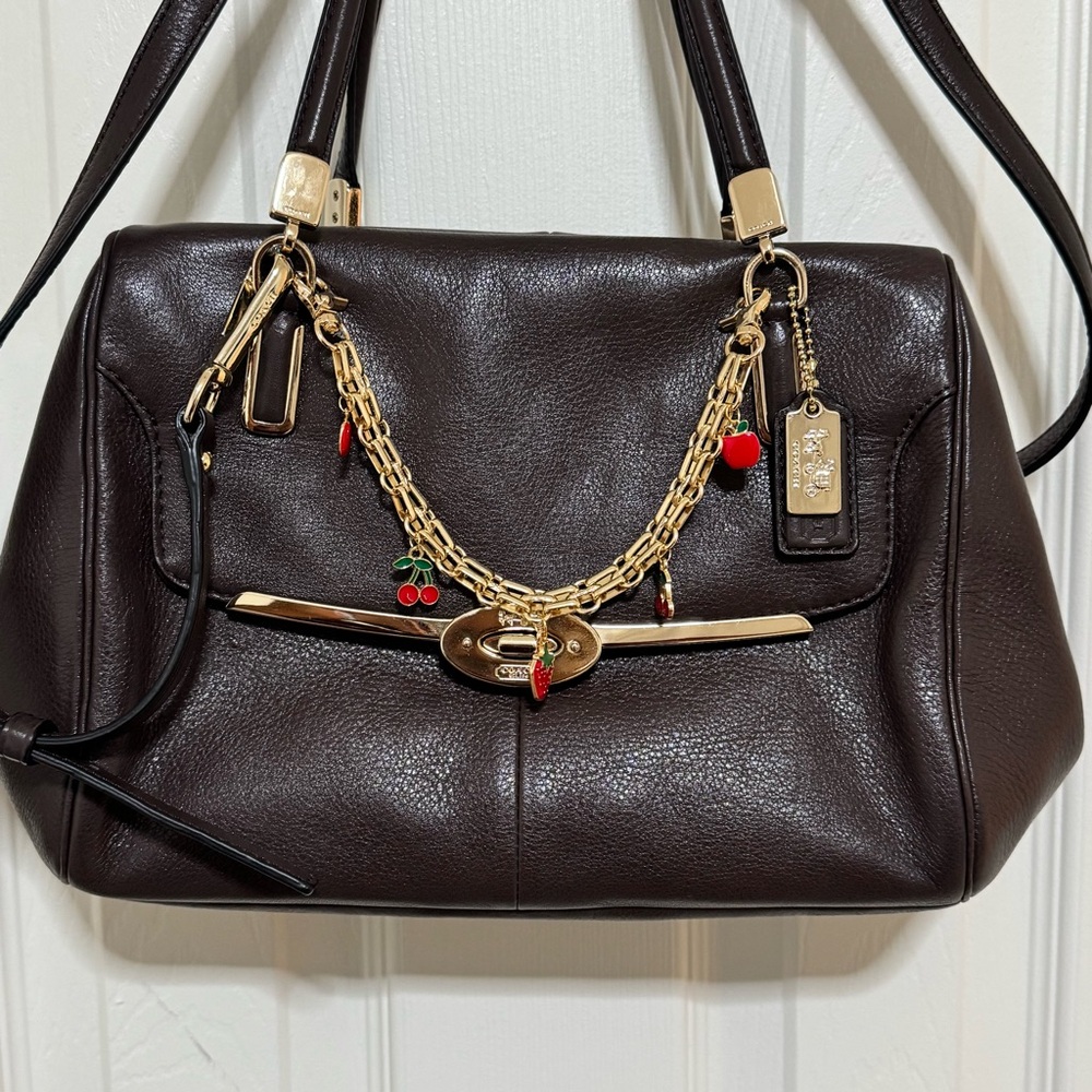 Coach Brown Leather Madison Madeline East/West Satchel Bag - Picture 7 of 8